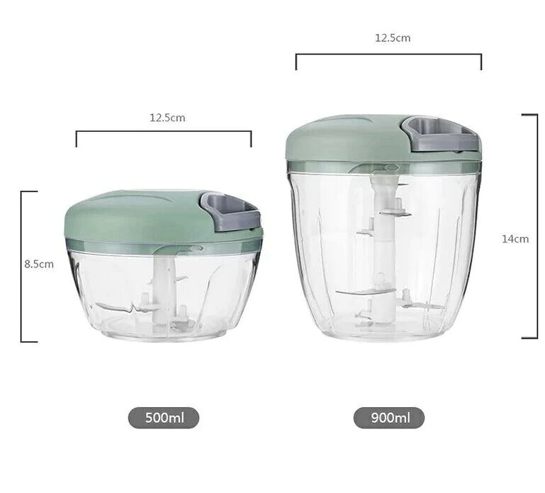 500ml and 900ml manual food chopper dimensions