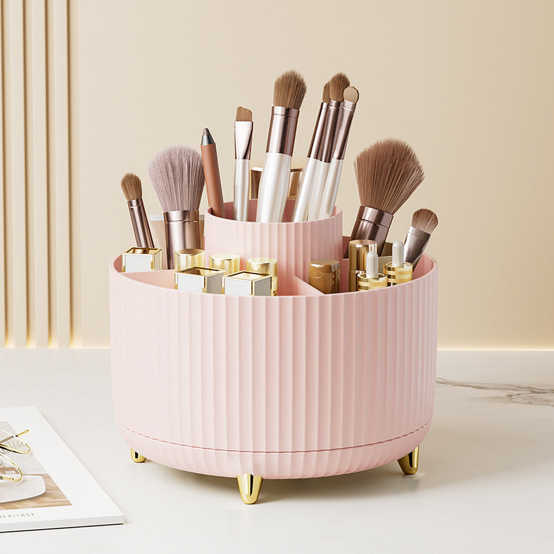 Close-up of smooth rotating mechanism and elegant gold-tone feet enhancing modern desk decor  