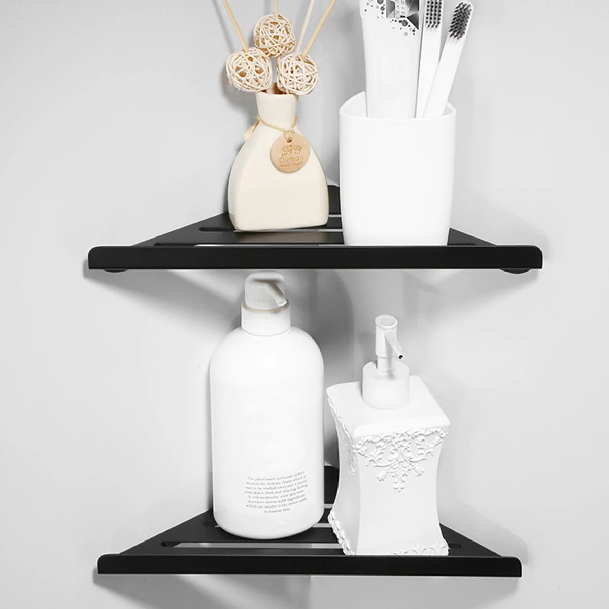 Modern No-Drill Shower Corner Shelf