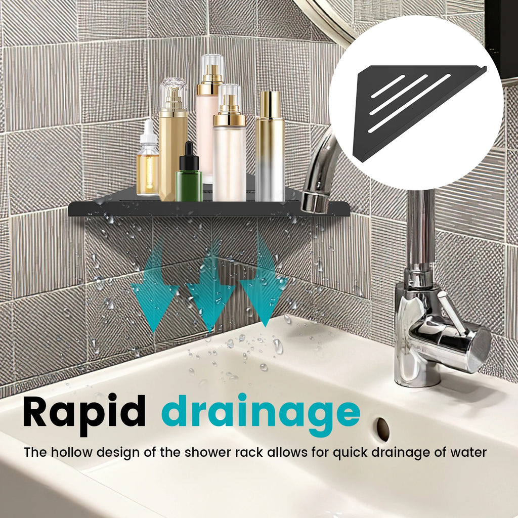 Modern No-Drill Shower Corner Shelf