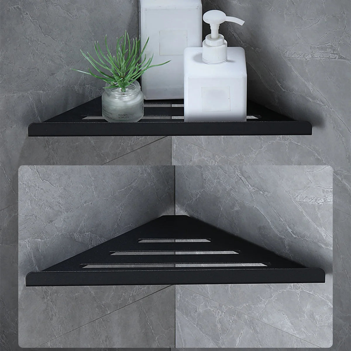 Modern No-Drill Shower Corner Shelf