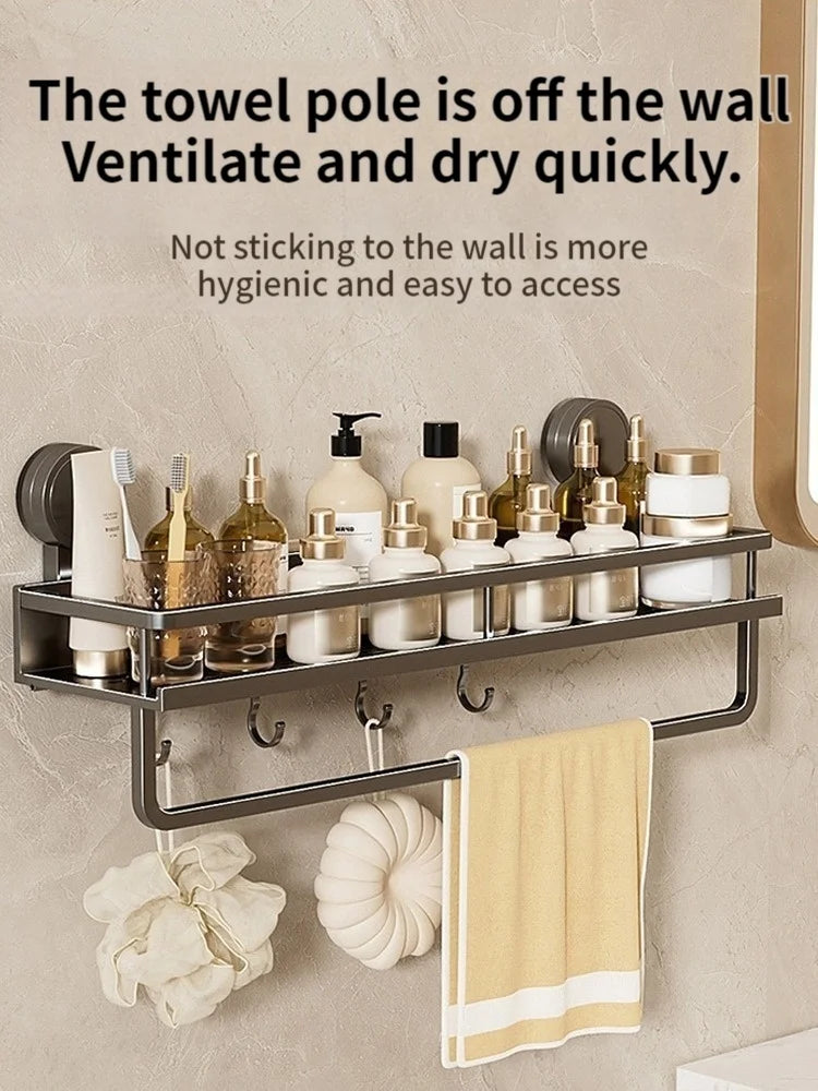 No-Drill Aluminium Bathroom Shower Storage Shelf