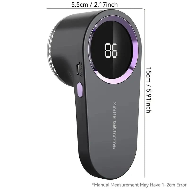 Digital fabric shaver product with measurements 15cm by 5.5cm